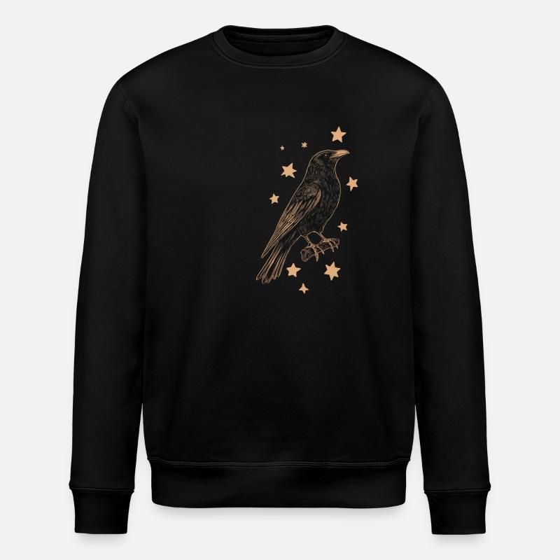Rabe mit Sternen - Stanley/Stella Unisex Bio-Sweatshirt ROLLER - Schwarz