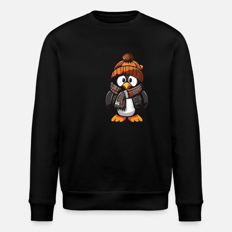 Pingouin Bande dessinée Mignon Hiver - Sweat bio ROLLER Stanley/Stella Unisexe - noir