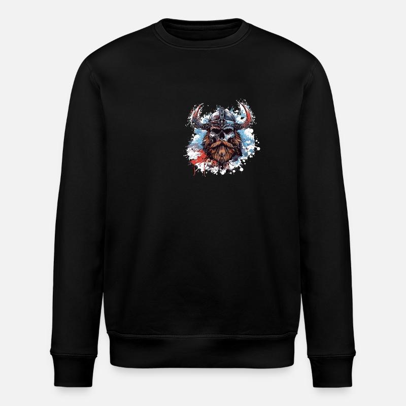 Viking Skull - Stanley/Stella ROLLER Unisex Organic Sweatshirt - black