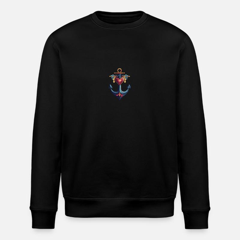 Anker Symbol Herz - Stanley/Stella Unisex Bio-Sweatshirt ROLLER - Schwarz