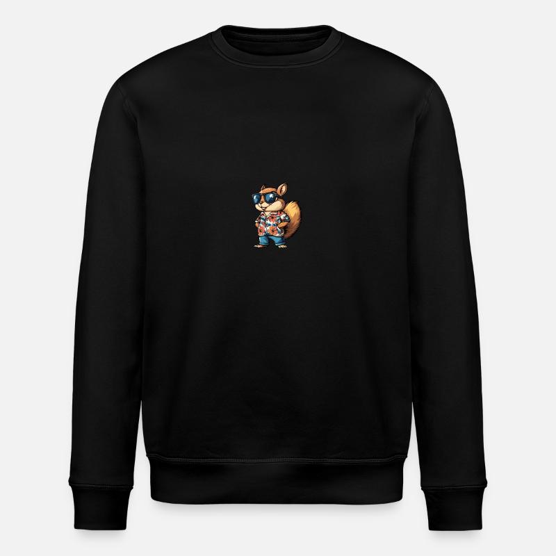 Squirrel Comic Cool Summer - Stanley/Stella ROLLER Unisex Organic Sweatshirt - black