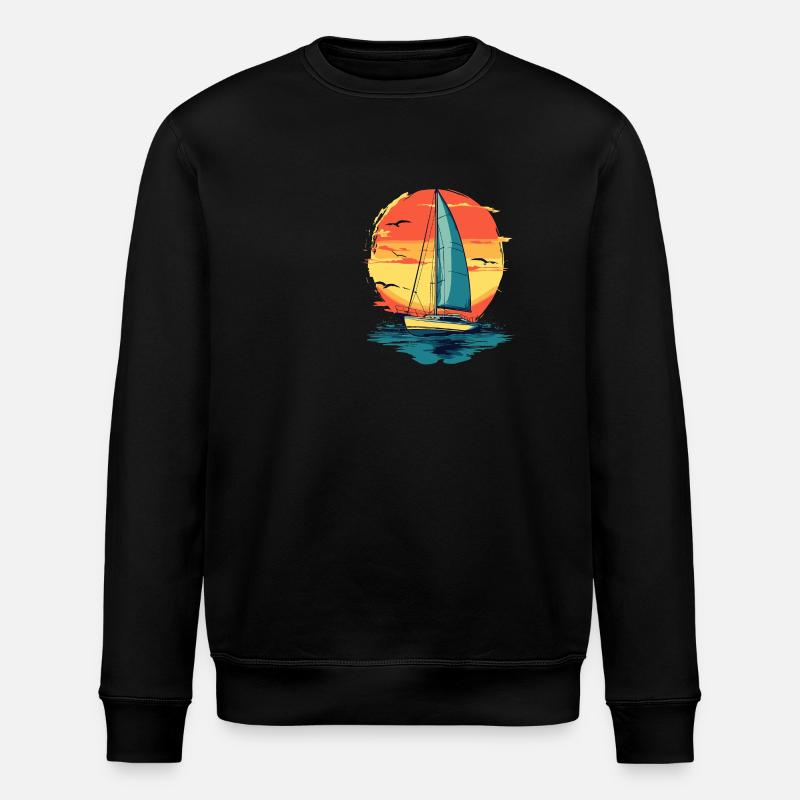 Segelboot Design - Stanley/Stella Unisex Bio-Sweatshirt ROLLER - Schwarz