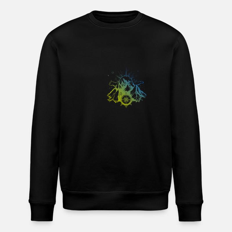 Mountains Compass Icon - Stanley/Stella ROLLER Unisex Organic Sweatshirt - black