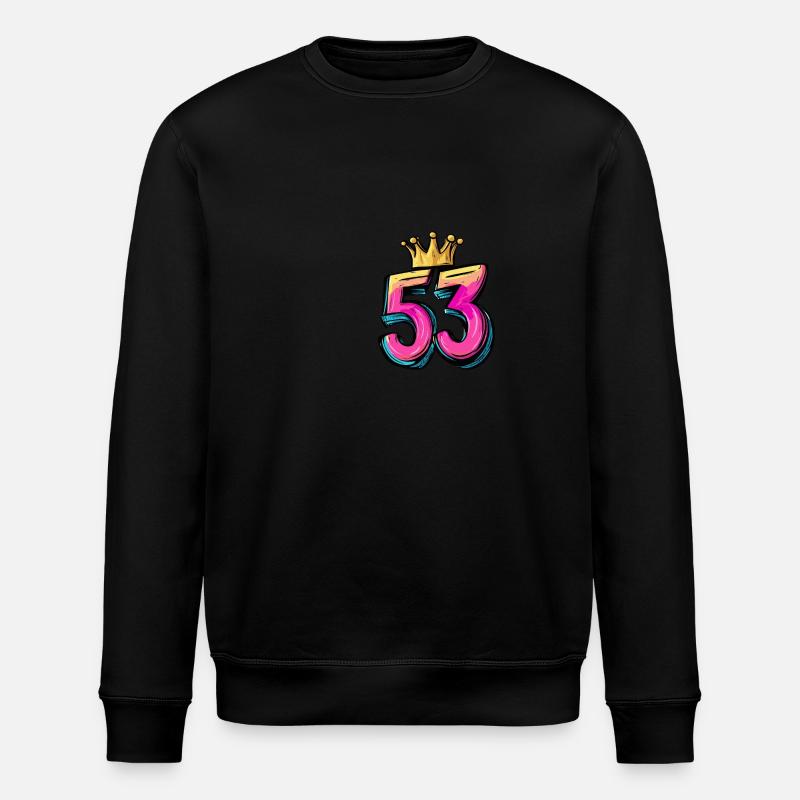 53 Zahl Krone - Stanley/Stella Unisex Bio-Sweatshirt ROLLER - Schwarz