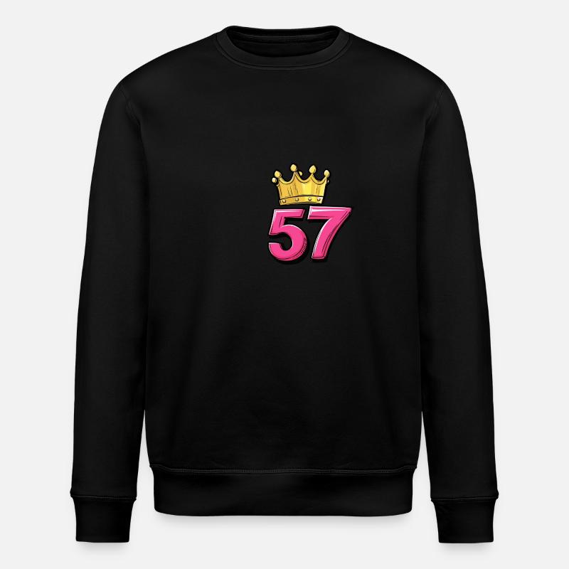 57 Zahl Krone - Stanley/Stella Unisex Bio-Sweatshirt ROLLER - Schwarz
