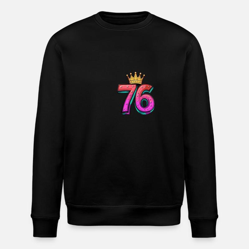 76 Number Krone - Stanley/Stella ROLLER Unisex Organic Sweatshirt - black