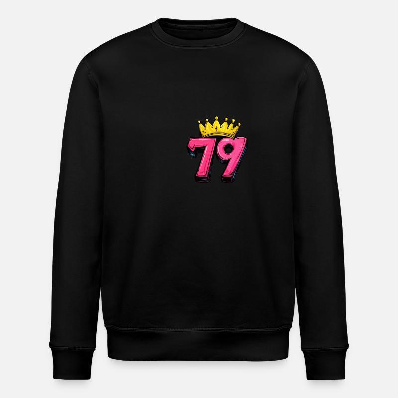 79 Zahl Krone - Stanley/Stella Unisex Bio-Sweatshirt ROLLER - Schwarz