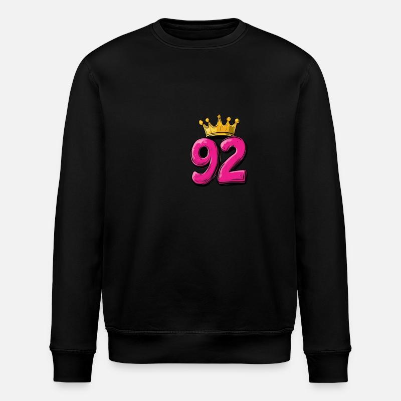 92 Zahl Krone - Stanley/Stella Unisex Bio-Sweatshirt ROLLER - Schwarz