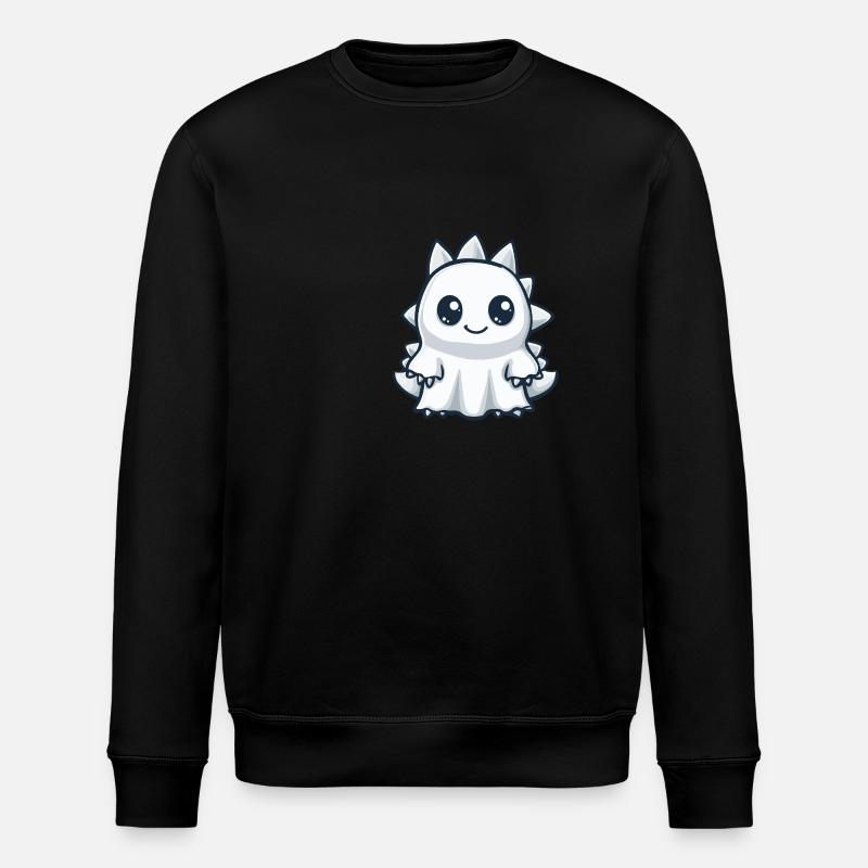 Dinosaur Stegosaurus Halloween Ghost - Stanley/Stella ROLLER Unisex Organic Sweatshirt - black