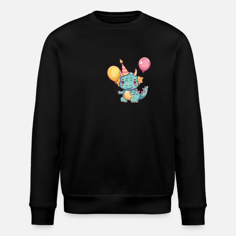 Dinosaur triceratops Birthday Comic - Stanley/Stella ROLLER Unisex Organic Sweatshirt - black