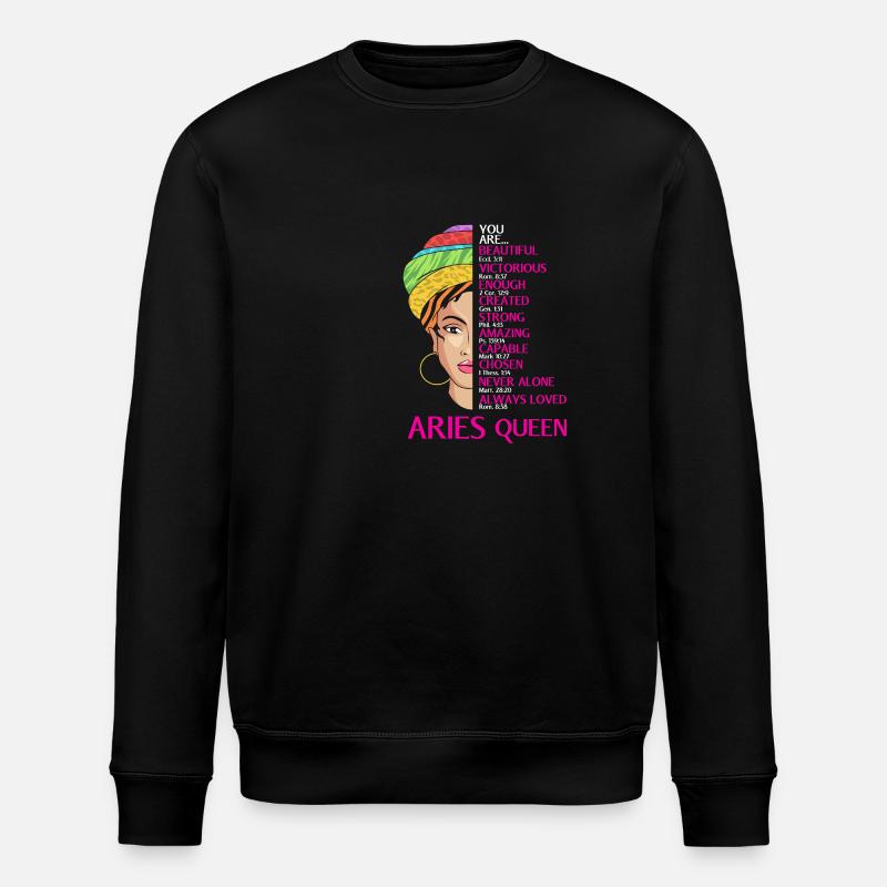 Sternzeichen Widder - Stanley/Stella Unisex Bio-Sweatshirt ROLLER - Schwarz