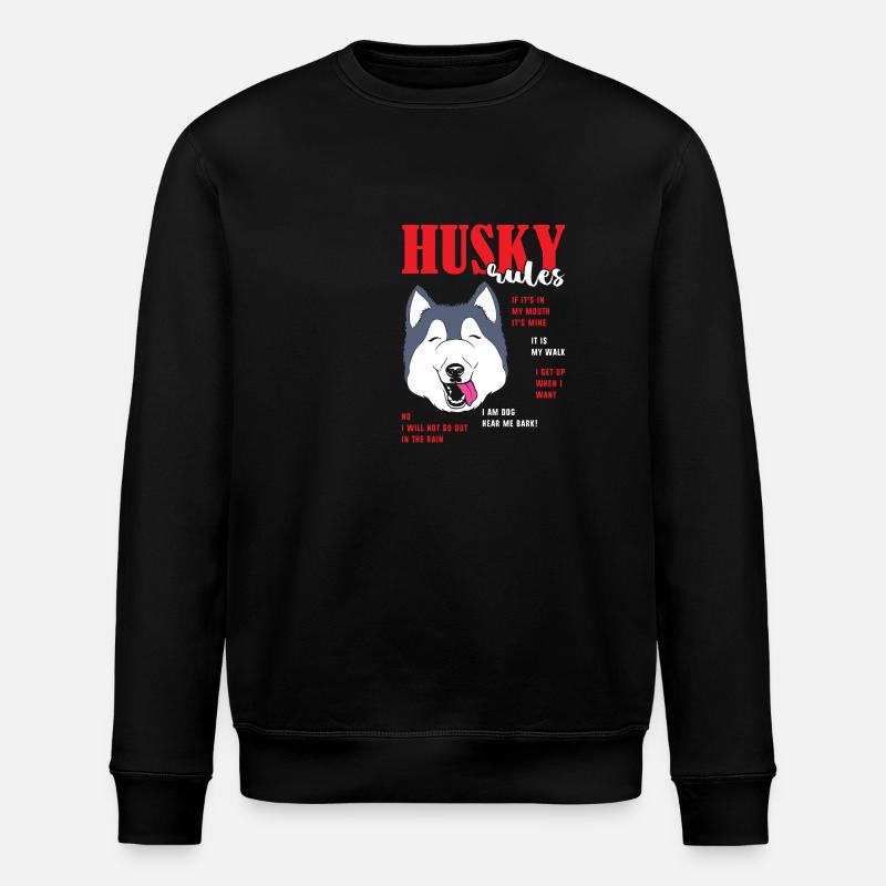 Sibirischer Husky - Stanley/Stella Unisex Bio-Sweatshirt ROLLER - Schwarz