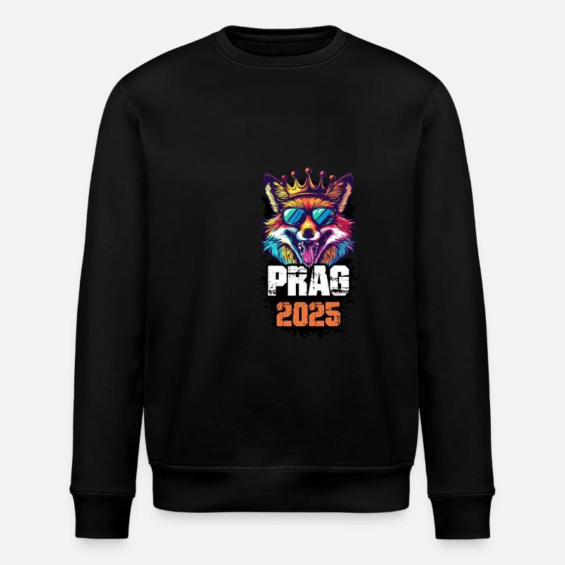 Prag 2025 Urlaub Fuchs - Stanley/Stella Unisex Bio-Sweatshirt ROLLER - Schwarz