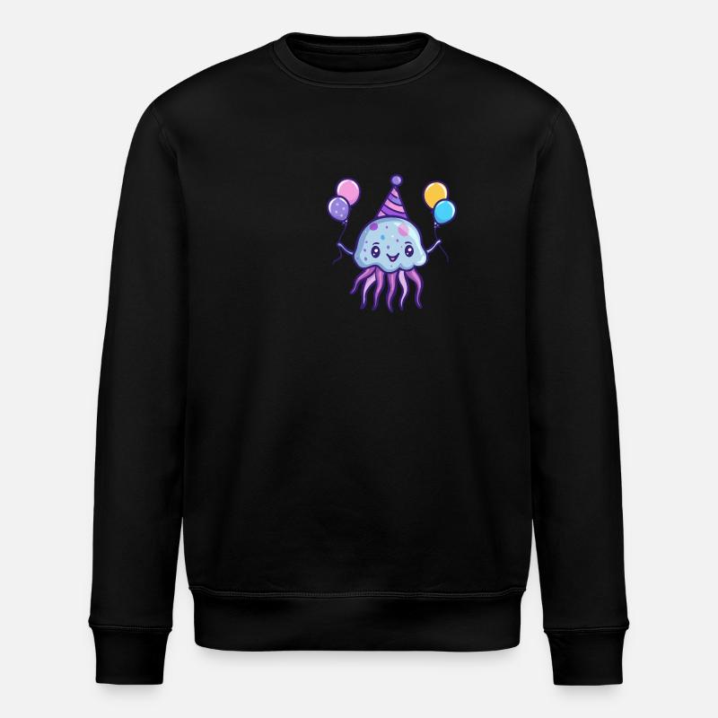 Jellyfish Birthday Comic - Stanley/Stella ROLLER Unisex Organic Sweatshirt - black
