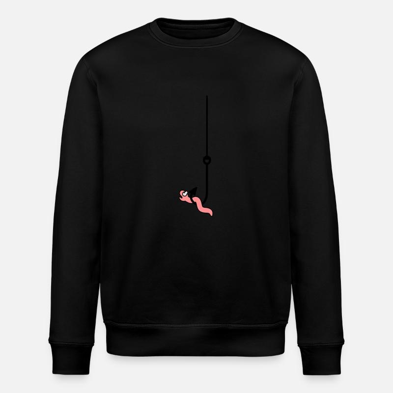 Worm On The Hook - Stanley/Stella Unisex Bio-Sweatshirt ROLLER - Schwarz