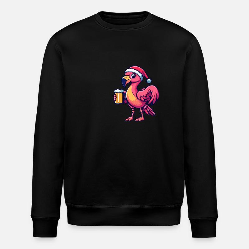 Flamingo Beer Xmas Christmas - Stanley/Stella ROLLER Unisex Organic Sweatshirt - black