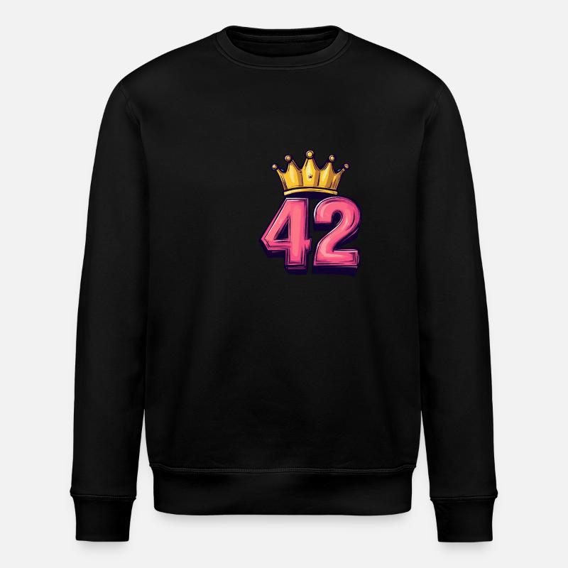 42 Number Krone - Stanley/Stella ROLLER Unisex Organic Sweatshirt - black