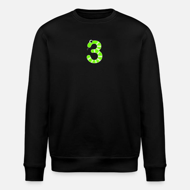 Zahl 3 Schlange Kinder - Stanley/Stella Unisex Bio-Sweatshirt ROLLER - Schwarz