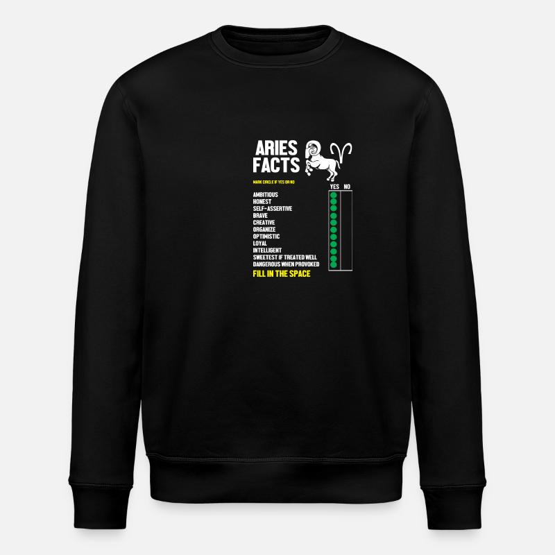 Signe du zodiaque Bélier - Sweat bio ROLLER Stanley/Stella Unisexe - noir