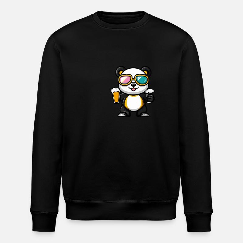 Panda Ski Bier - Stanley/Stella Unisex Bio-Sweatshirt ROLLER - Schwarz