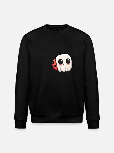Ladybug Halloween Funny Ghost - Stanley/Stella ROLLER Unisex Organic Sweatshirt - black