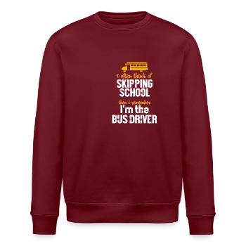 Schulbusfahrer Schulbus - Stanley/Stella Unisex Bio-Sweatshirt ROLLER - Burgunderrot - Vorne - Nik (191cm)