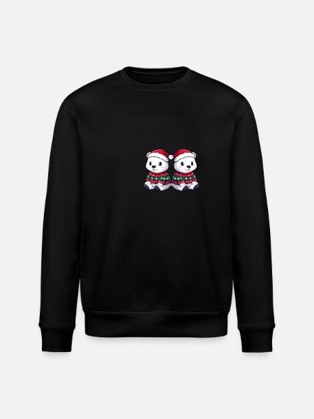 Polar Bear Christmas Team - Stanley/Stella ROLLER Unisex Organic Sweatshirt - black