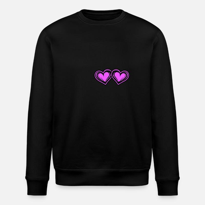 Herzen Symbol Ehe Liebe - Stanley/Stella Unisex Bio-Sweatshirt ROLLER - Schwarz