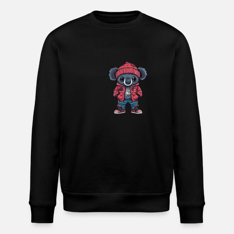 Koala Lustig Winter - Stanley/Stella Unisex Bio-Sweatshirt ROLLER - Schwarz