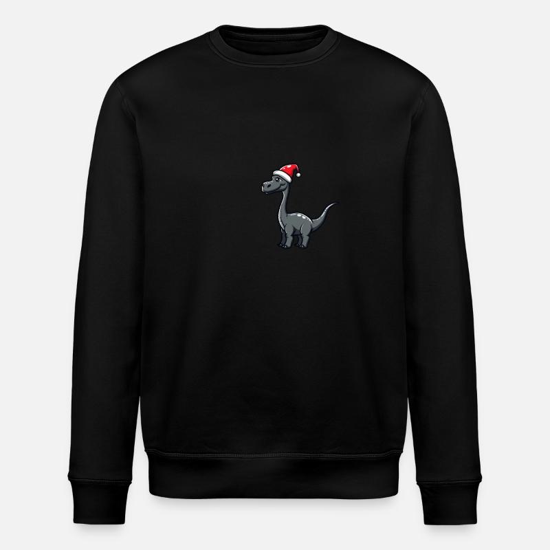Dinosaurier brontosaurus Weihnachten - Stanley/Stella Unisex Bio-Sweatshirt ROLLER - Schwarz