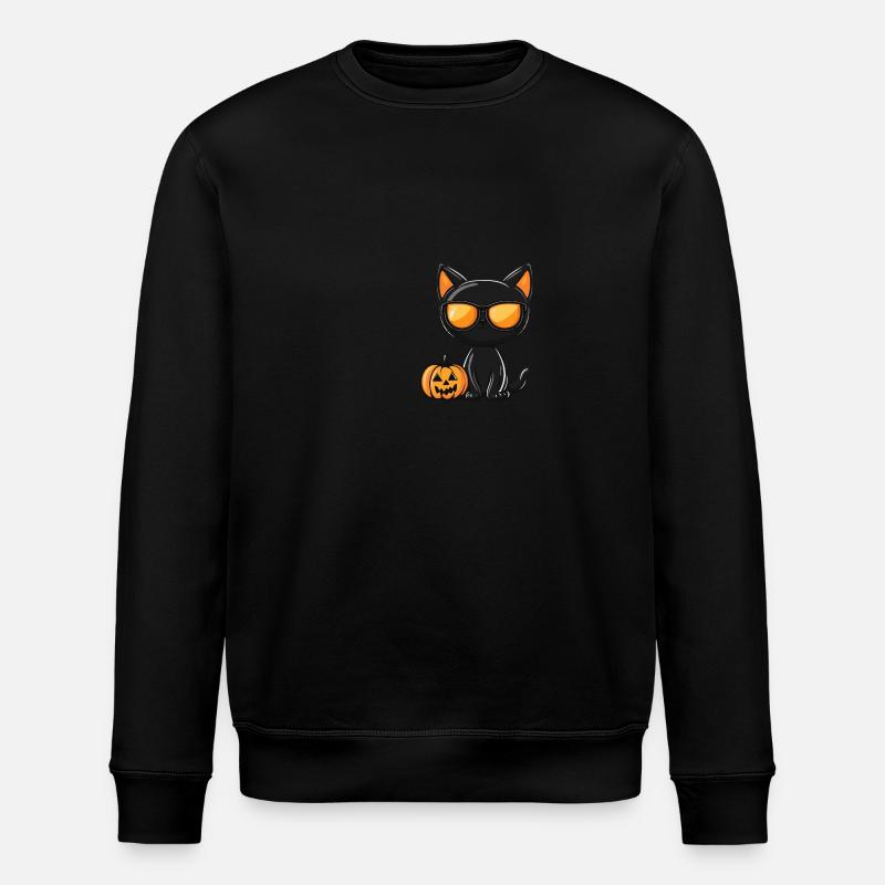 Cat Halloween Cat - Stanley/Stella ROLLER Unisex Organic Sweatshirt - black