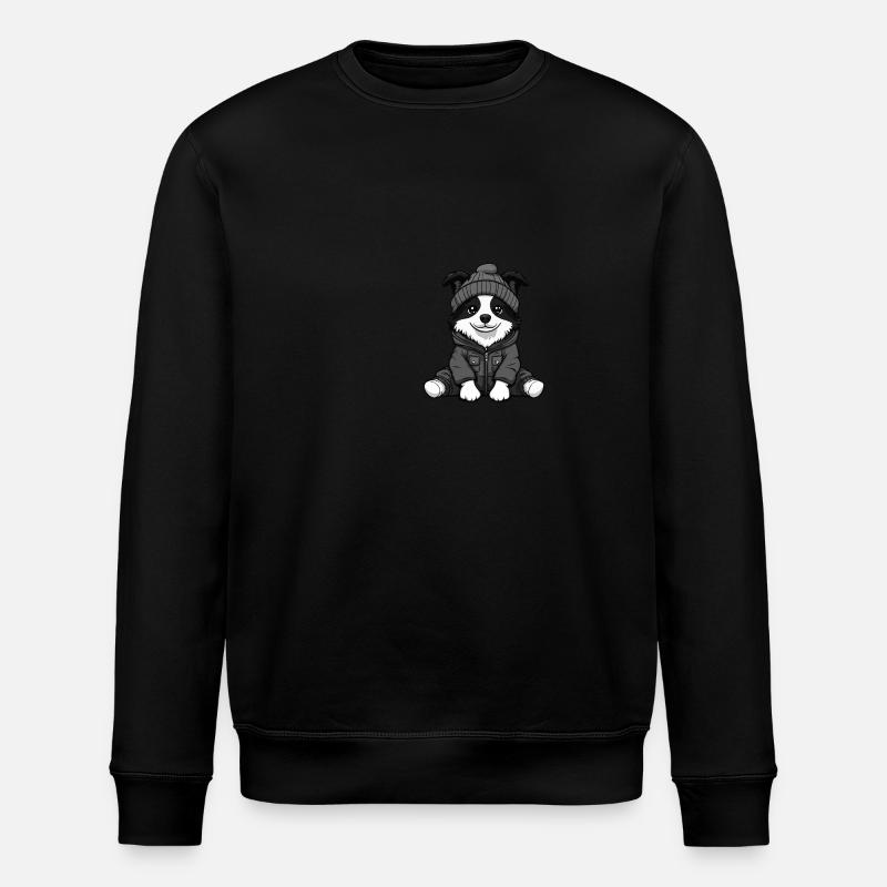 Border Collie Dog Winter - Stanley/Stella ROLLER Unisex Organic Sweatshirt - black