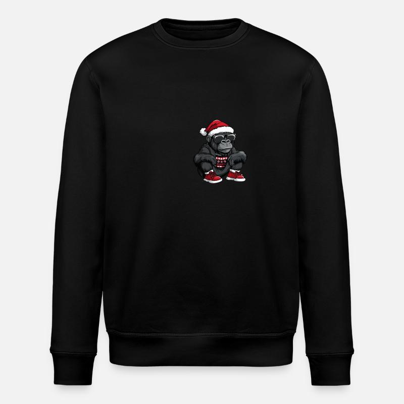 Gorilla Christmas X-Mas - Stanley/Stella ROLLER Unisex Organic Sweatshirt - black
