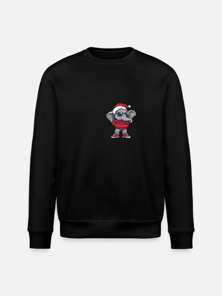 Elephant Christmas X-Mas - Stanley/Stella ROLLER Unisex Organic Sweatshirt - black