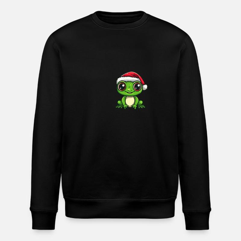 Frosch Weihnachten Niedlich - Stanley/Stella Unisex Bio-Sweatshirt ROLLER - Schwarz