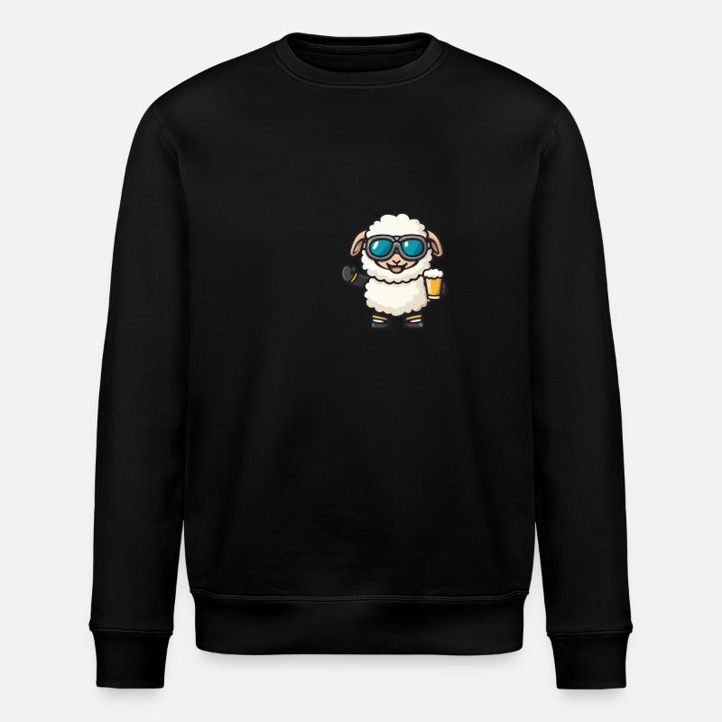 Sheep Ski Beer - Stanley/Stella ROLLER Unisex Organic Sweatshirt - black
