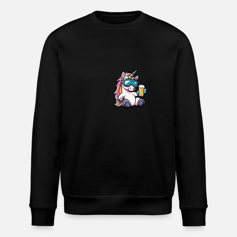 Einhorn Ski Bier - Stanley/Stella Unisex Bio-Sweatshirt ROLLER - Schwarz