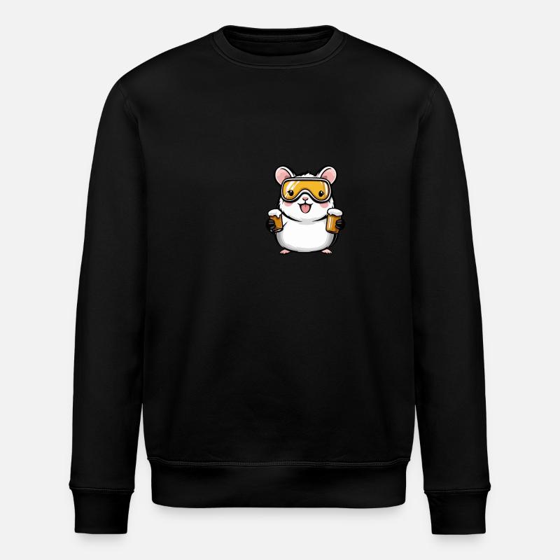 Hamster Ski Beer - Stanley/Stella ROLLER Unisex Organic Sweatshirt - black