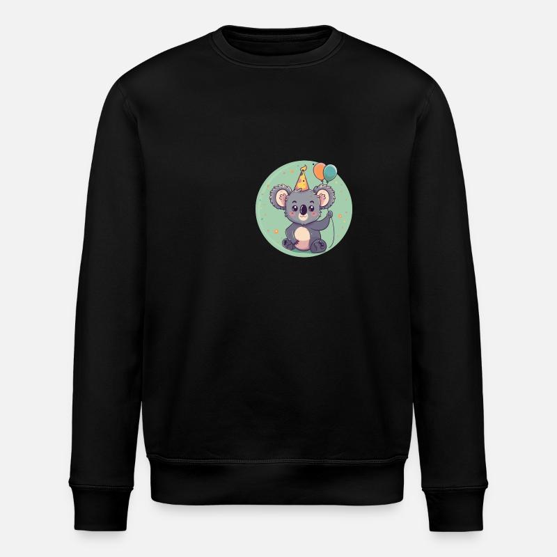 Koala Birthday Comic - Stanley/Stella ROLLER Unisex Organic Sweatshirt - black
