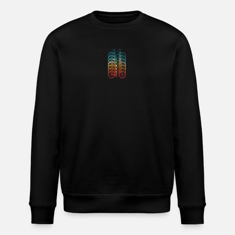 Rainbow Bike Stack Gradient - Stanley/Stella ROLLER Unisex Organic Sweatshirt - black