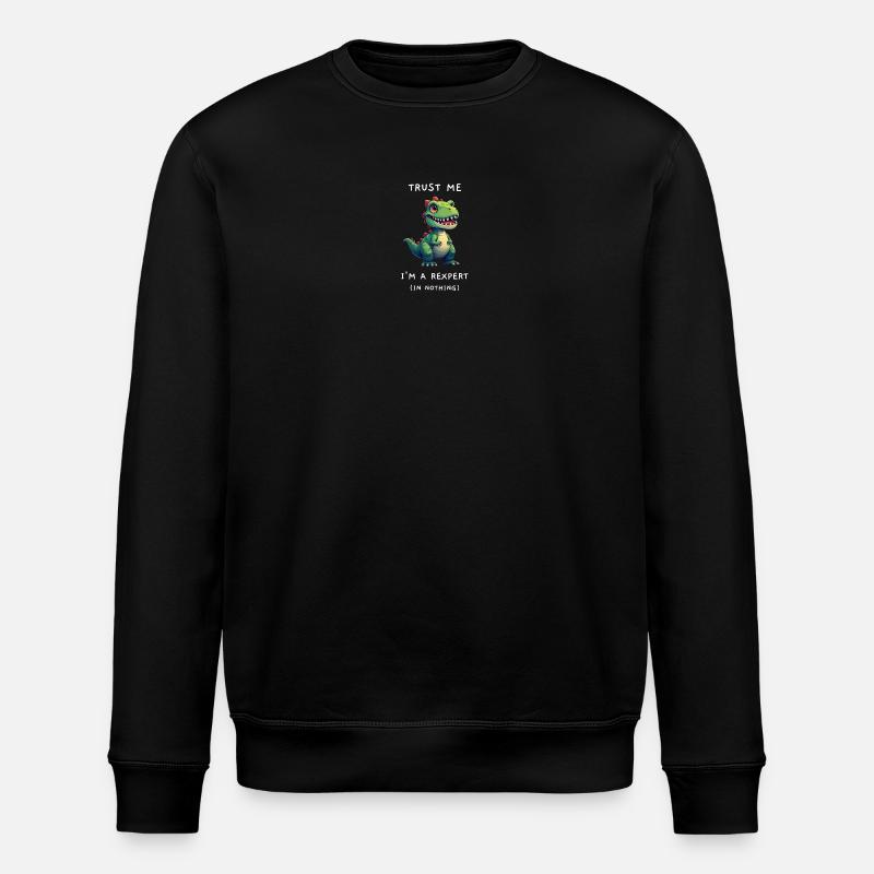 Lustiger T-Rex "Rexpert in Nichts" Spruch - Stanley/Stella Unisex Bio-Sweatshirt ROLLER - Schwarz