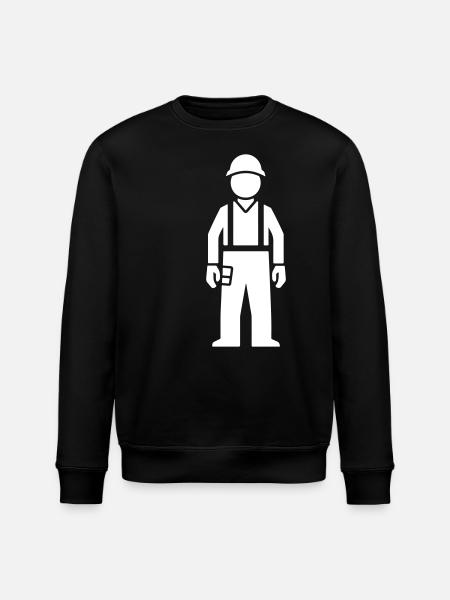 Construction Worker Icon - Stanley/Stella ROLLER Unisex Organic Sweatshirt - black