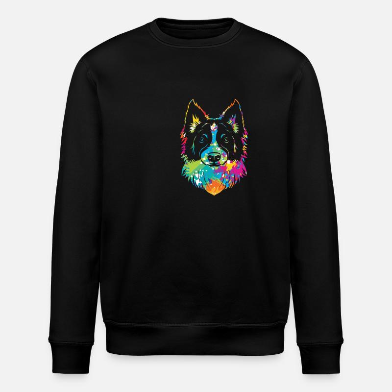 Border Collie - Stanley/Stella Unisex Bio-Sweatshirt ROLLER - Schwarz