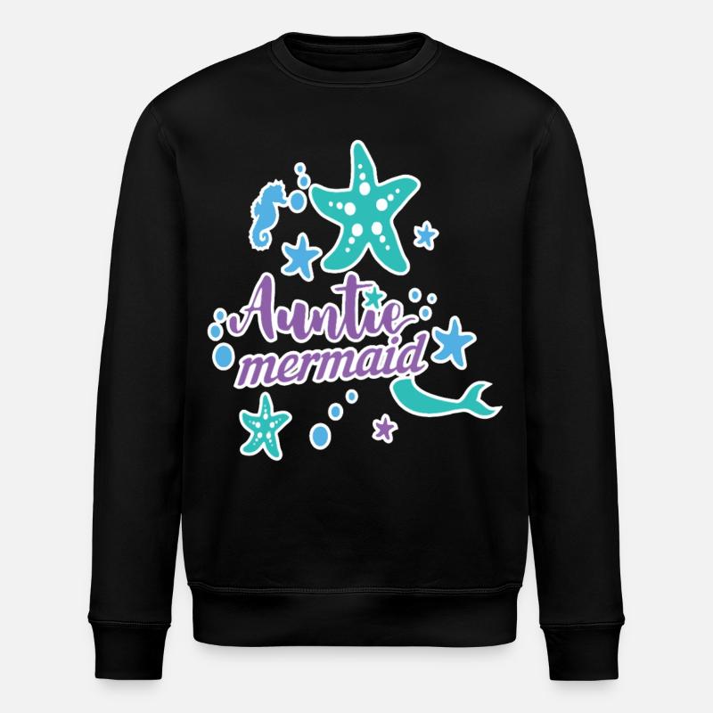 Auntie Mermaid - Stanley/Stella ROLLER Unisex Organic Sweatshirt - black