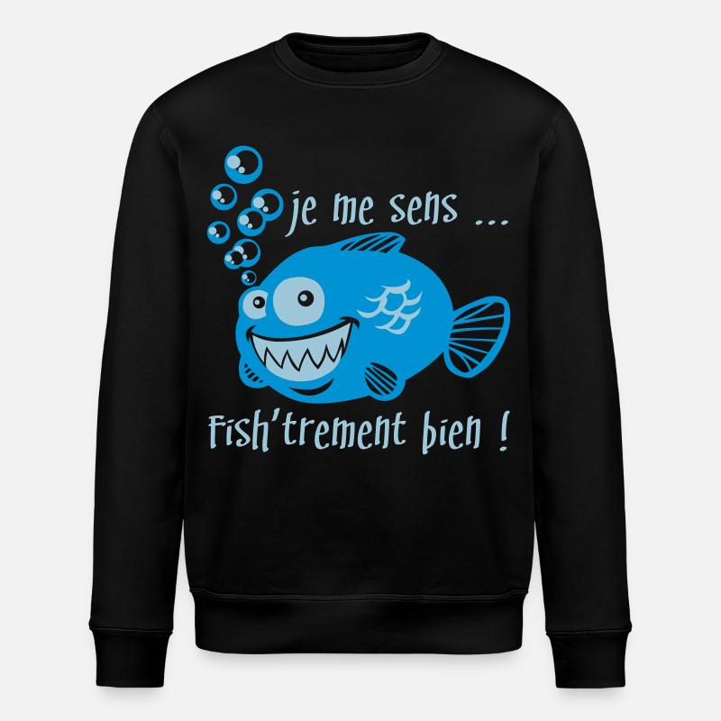 Comme un poisson dans l'eau - Sweat bio ROLLER Stanley/Stella Unisexe - noir