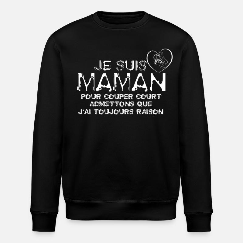 Je suis Maman - Sweat bio ROLLER Stanley/Stella Unisexe - noir