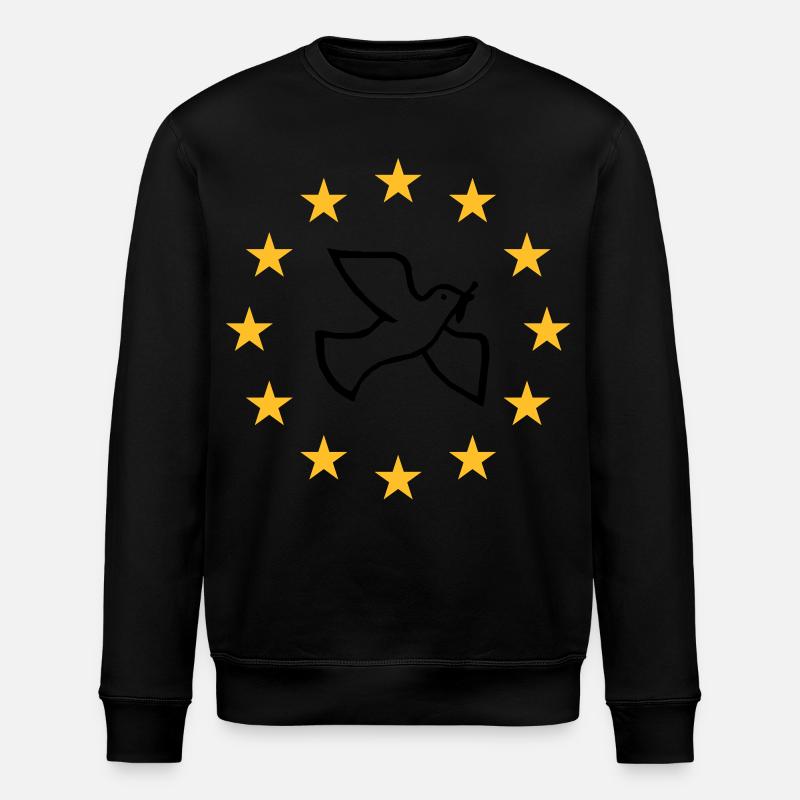Europäische Friedenstaube - Stanley/Stella Unisex Bio-Sweatshirt ROLLER - Schwarz