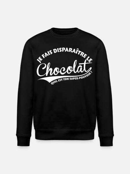 Disparaître le chocolat - Sweat bio ROLLER Stanley/Stella Unisexe - noir