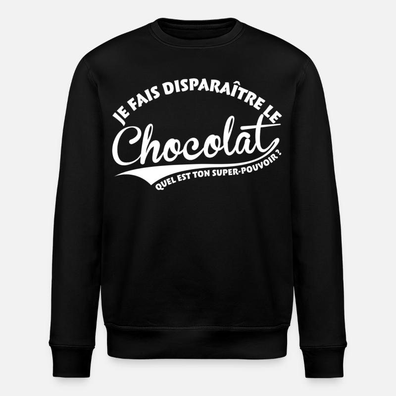 Disparaître le chocolat - Sweat bio ROLLER Stanley/Stella Unisexe - noir