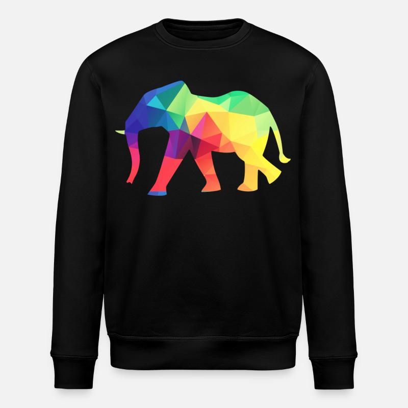 Colourful elephant - Stanley/Stella ROLLER Unisex Organic Sweatshirt - black